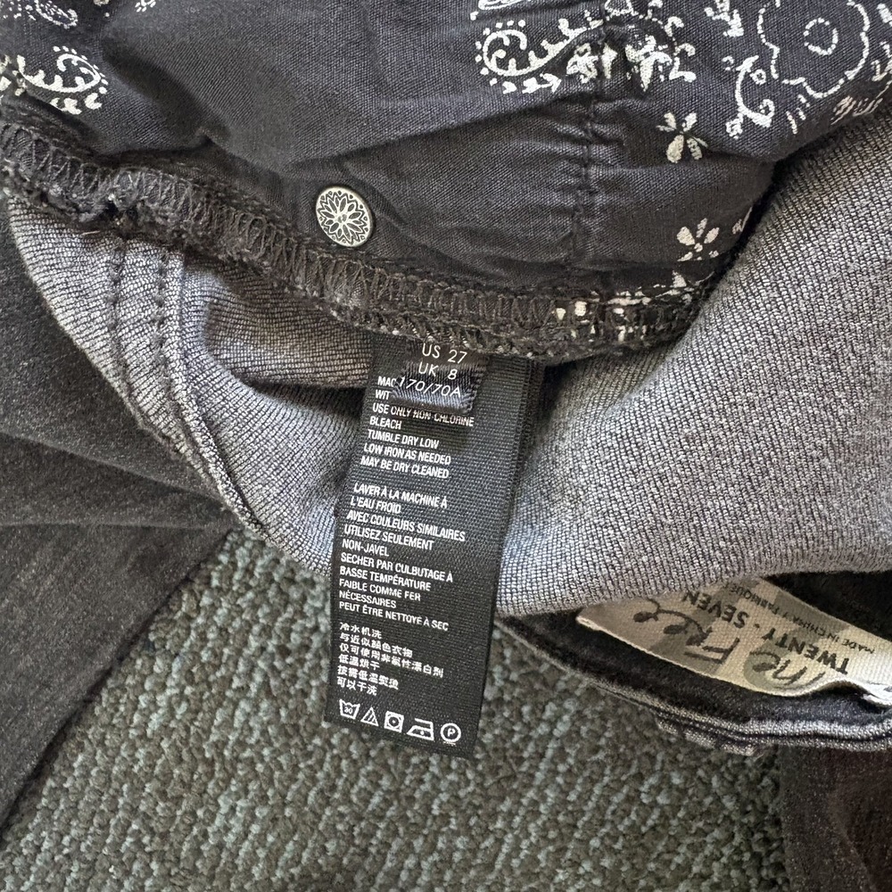 We The Free Free People High Rise Corset Flare Jeans Washed Black 27 Bell Bottom - Picture 2 of 10